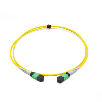 12 Fibre MTP Trunk Cable SM USconec MTP / APC Female To MTP  / APC Female G657A2 Patch Cable LSZH Yellow